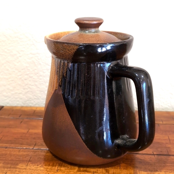 Vintage 70's Stoneware Pottery Teapot Tea Pot with Dipped Glaze - Robert Maxwell - Picture 2 of 7